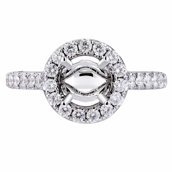 Romantic delicate design halo setting 18k white gold ring with 1.35ct diamonds KR11420XD100A