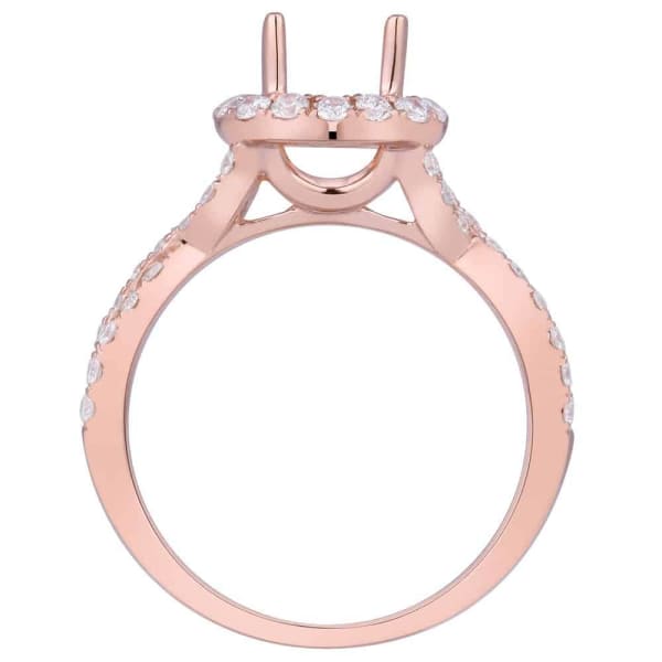 Romantic elegant halo setting 18k rose gold ring with .55ct diamonds KR09105A1XD100, Profile