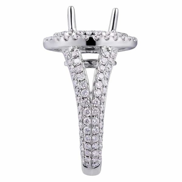 Romantic luxury double halo setting 18k white gold ring with 1.40ctw diamonds KR09104XD300, Side edge