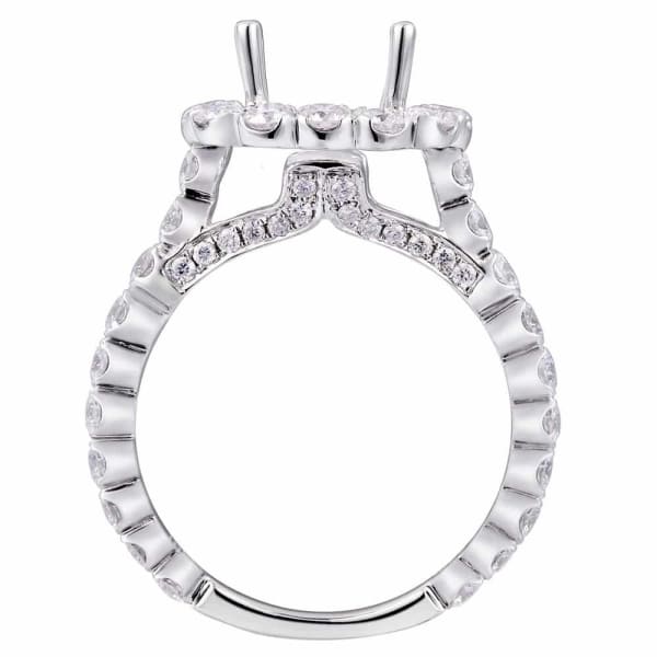 Romantic luxury halo setting 18k white gold ring with 1.75ctw diamonds KR10988XD250, Profile