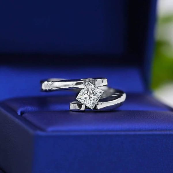 Solitaire Engagement ring with Certified 1.01ct Princess cut Diamond ENG-172750