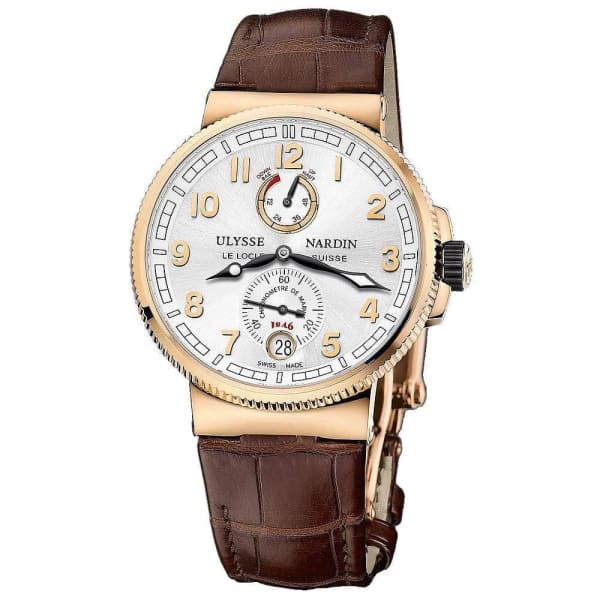 Ulysse Nardin, Marine Chronometer Manufacture 43mm Rose Gold Leather Strap Watch, Ref. # 1186-126/63