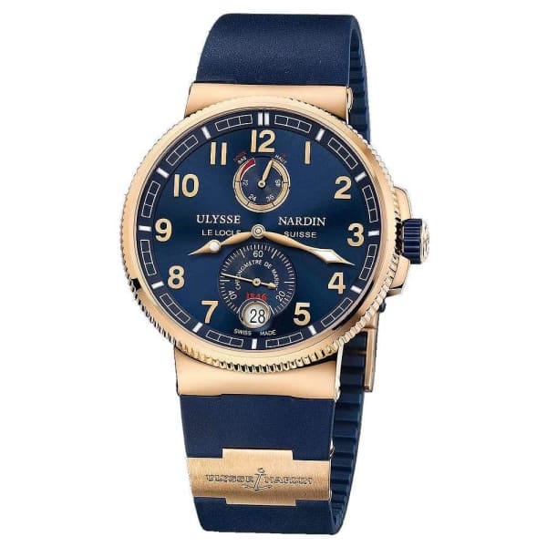Ulysse Nardin, Marine Chronometer Manufacture 43mm Rose Gold Rubber Strap Watch, Ref. # 1186-126-3/E0