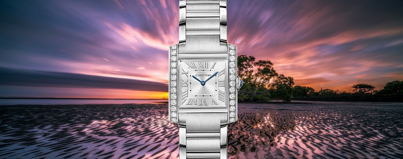 Cartier tank diamonds best sale