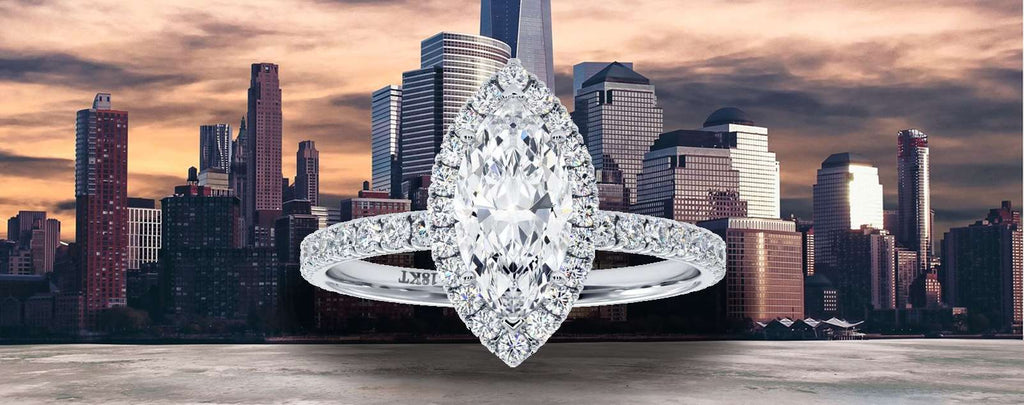 Genuine Marquise Engagement Rings for Sale by Diamond Source NYC