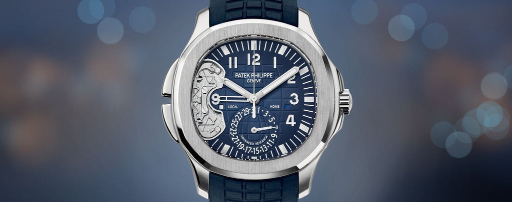 Genuine Patek Aquanaut Travel Time Watches for sale by Diamond Source NYC