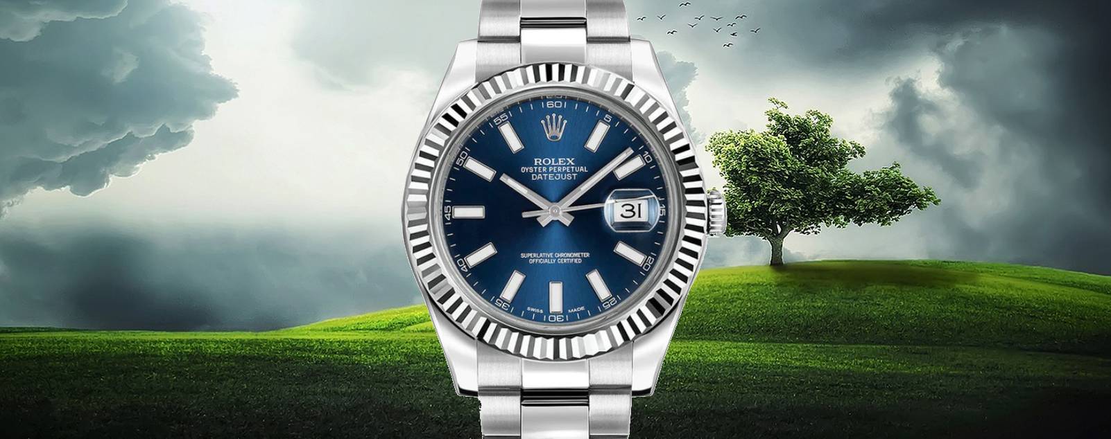 Rolex datejust shops bleu