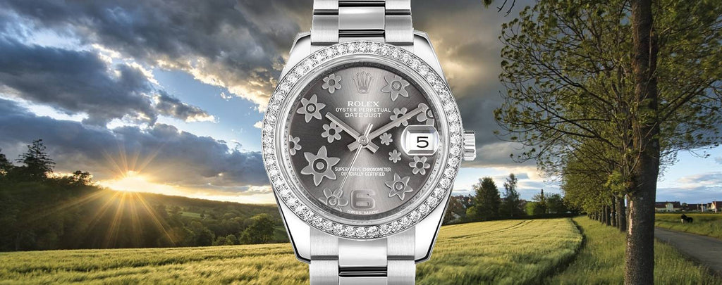 Genuine Rolex Datejust Floral Dial Watches for Sale by Diamond Source NYC