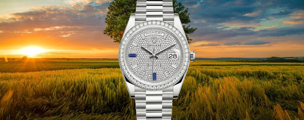 Genuine Rolex Day Date 40 White Gold Watches for Sale by Diamond Source NYC