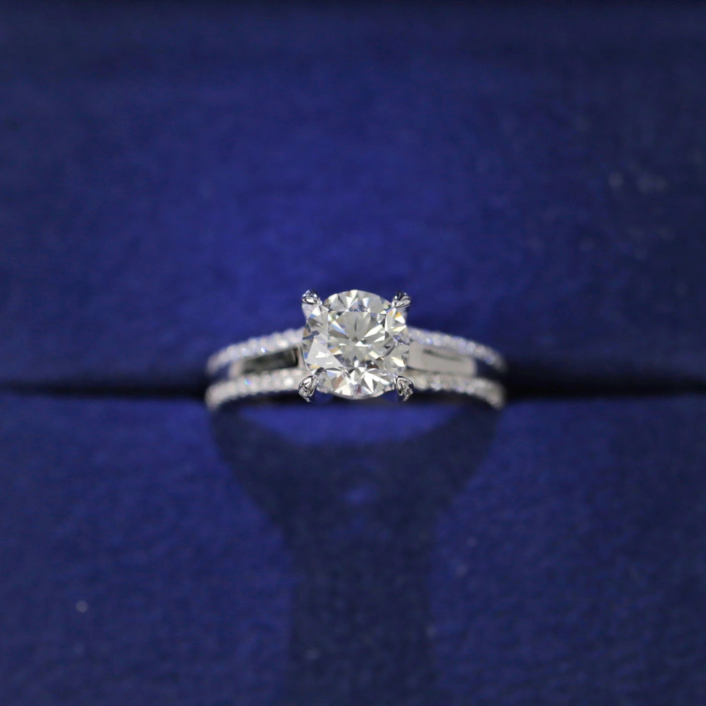 1.86ct Round Cut Diamond Engagement Ring in 18k White Gold ENG-30011