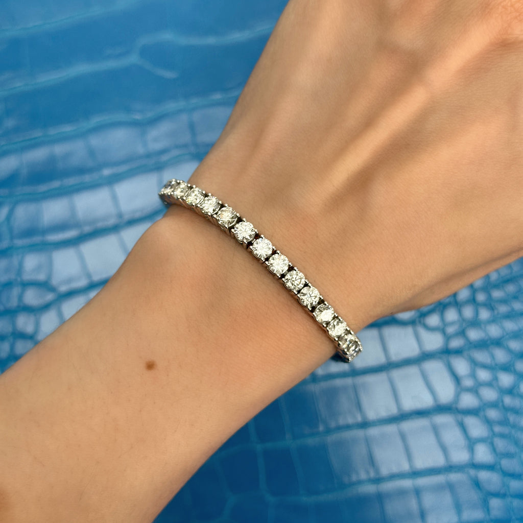 10.00ct Lab-grown Diamond Tennis Bracelet in 14k White Gold TENN-7500