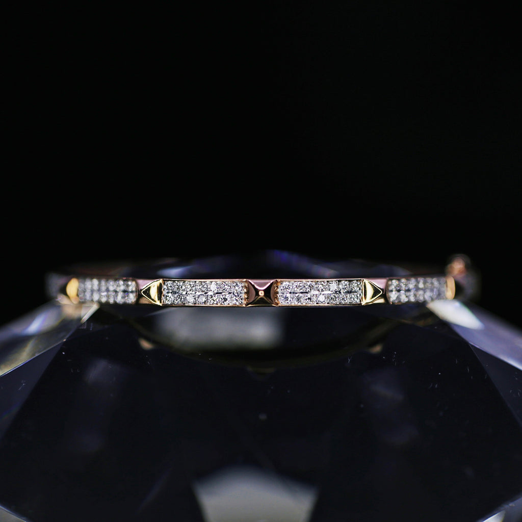 14k Rose Gold Diamond Bangle Bracelet features 1.00ct of TDW