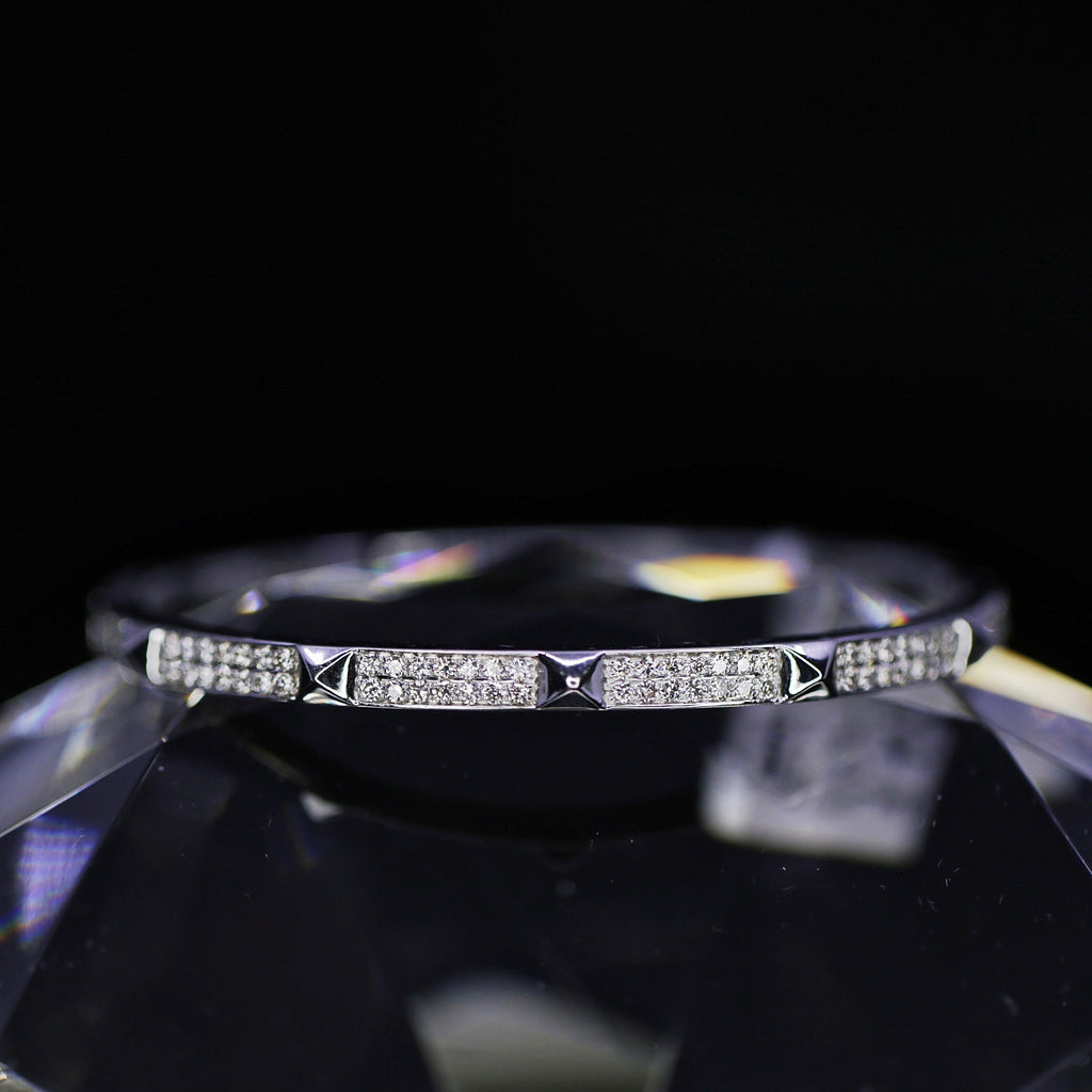 14k White Gold Diamond Bangle Bracelet features 1.18ct of TDW