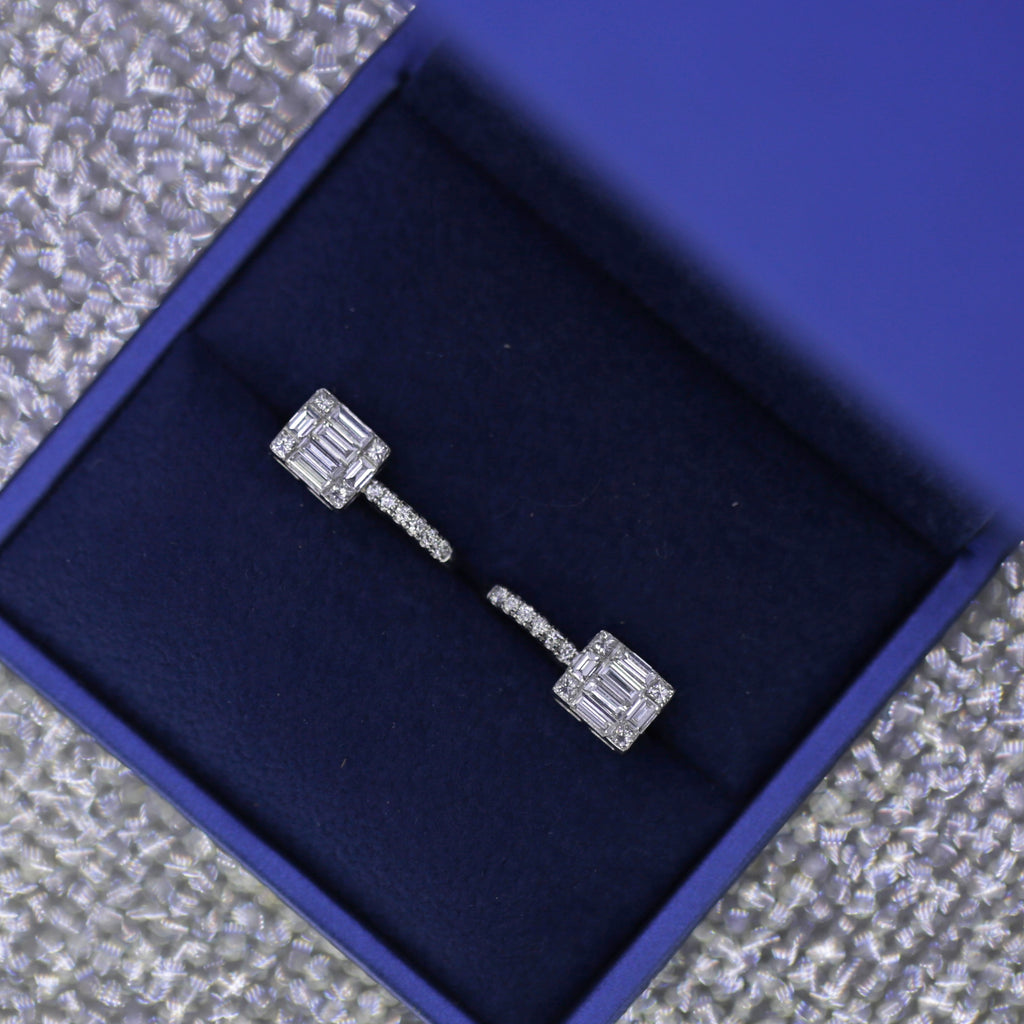 14k white gold earrings with 1.50ct total diamonds E-456456