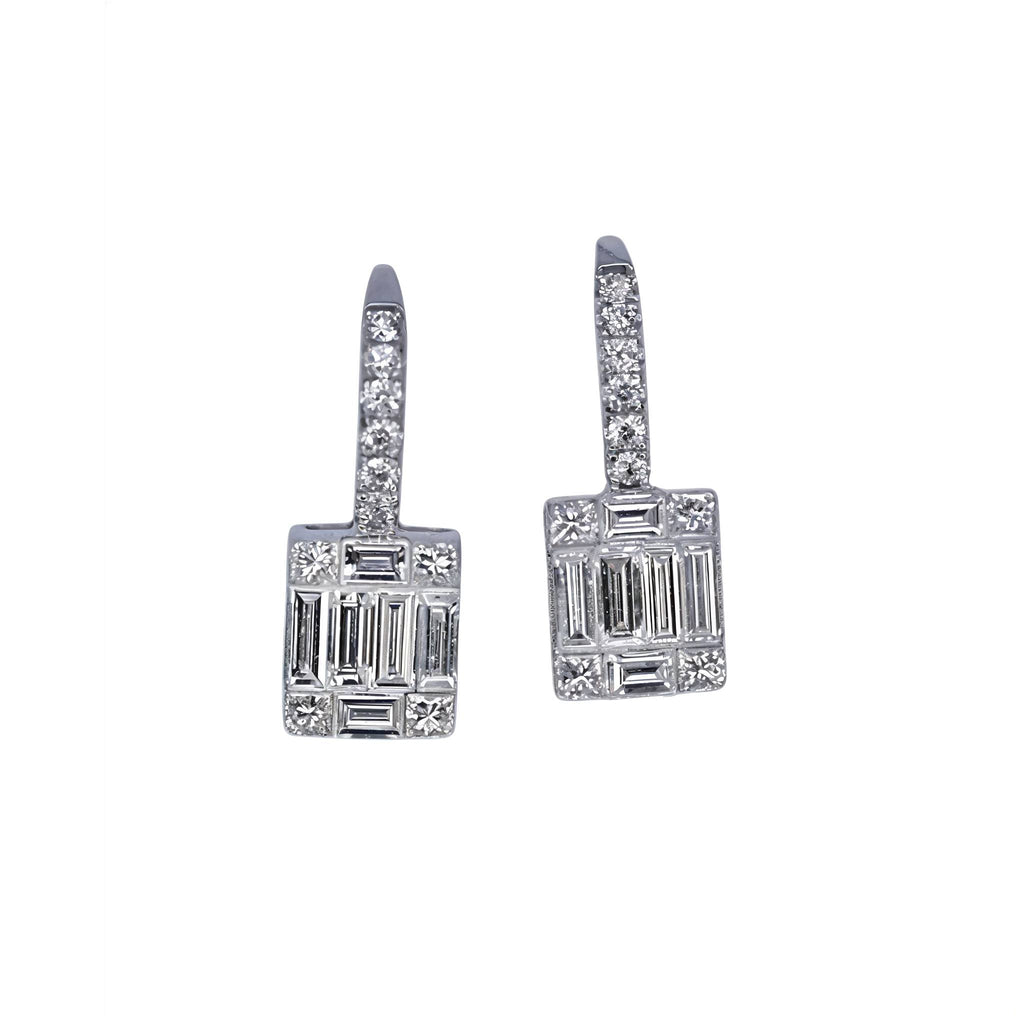 14k white gold earrings with 1.50ct total diamonds E-456456