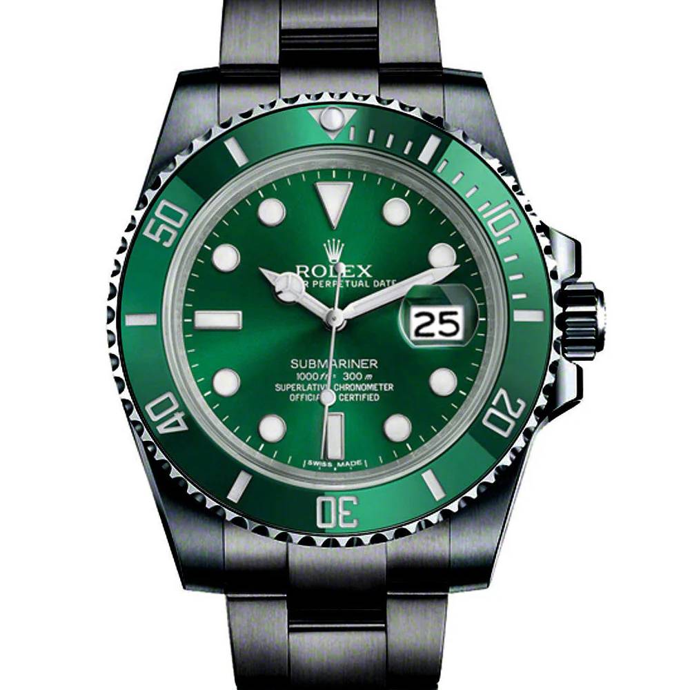 2017 Rolex Submariner Date 40mm - Ref: 116610lv-0002 (PVD) - Green Dial, Black PVD Stainless Steel Oyster Bracelet Watch