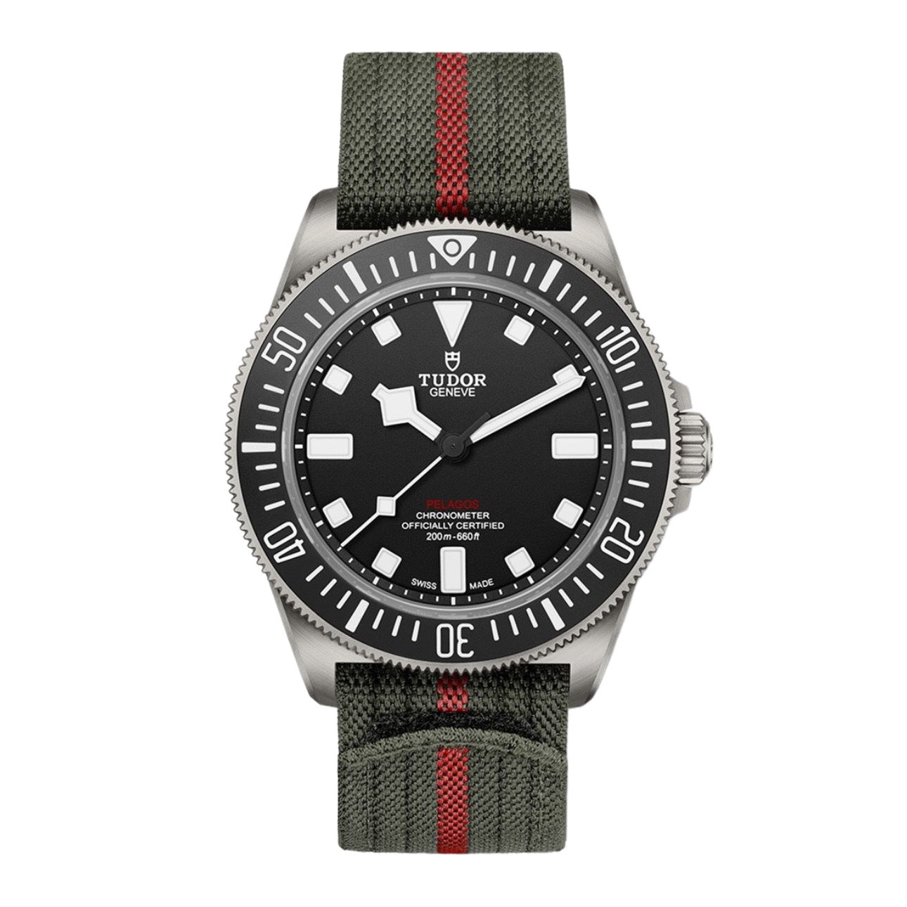 Tudor Pelagos FXD 42mm NATO Strap Black Dial Titanium Case Men s Watch ref. M25717N