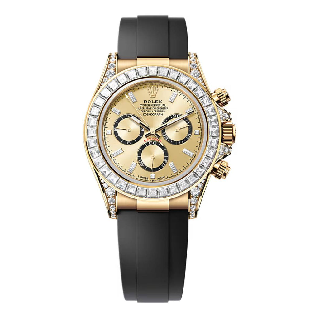 2024 Release Rolex Cosmograph Daytona 40 mm | Oysterflex bracelet | Golden Diamond dial Diamond bezel | 18k yellow gold Case Men's Watch 126538TBR