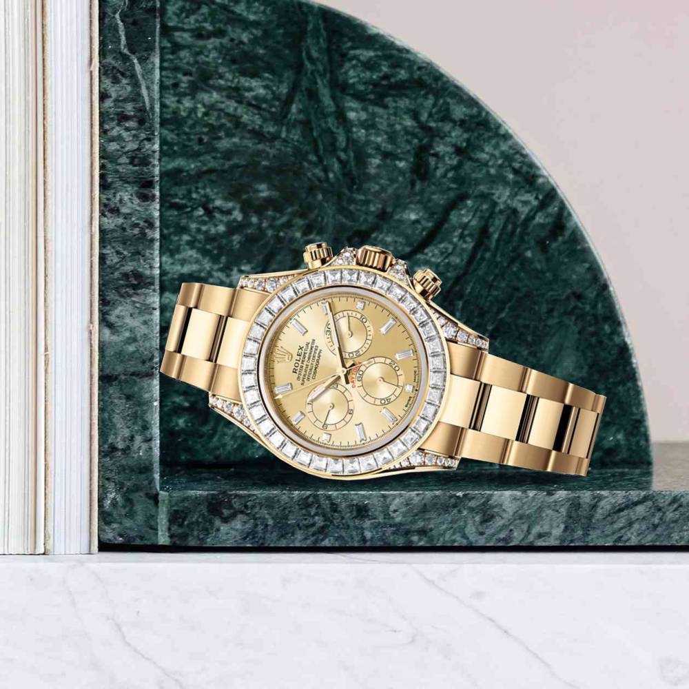 2024 Release Rolex Cosmograph Daytona 40 mm | 18k yellow gold bracelet | Golden Diamond dial Diamond bezel | Men's Watch 126598TBR