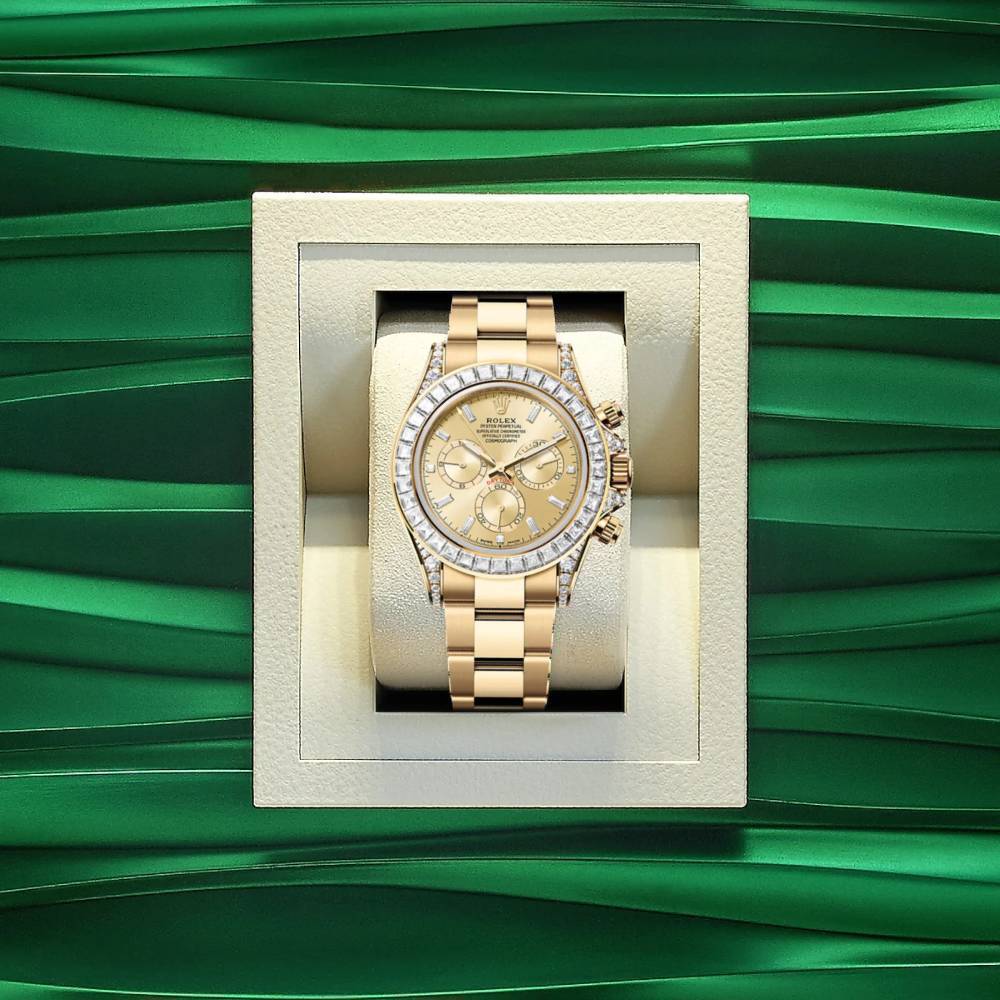 2024 Release Rolex Cosmograph Daytona 40 mm | 18k yellow gold bracelet | Golden Diamond dial Diamond bezel | Men's Watch 126598TBR