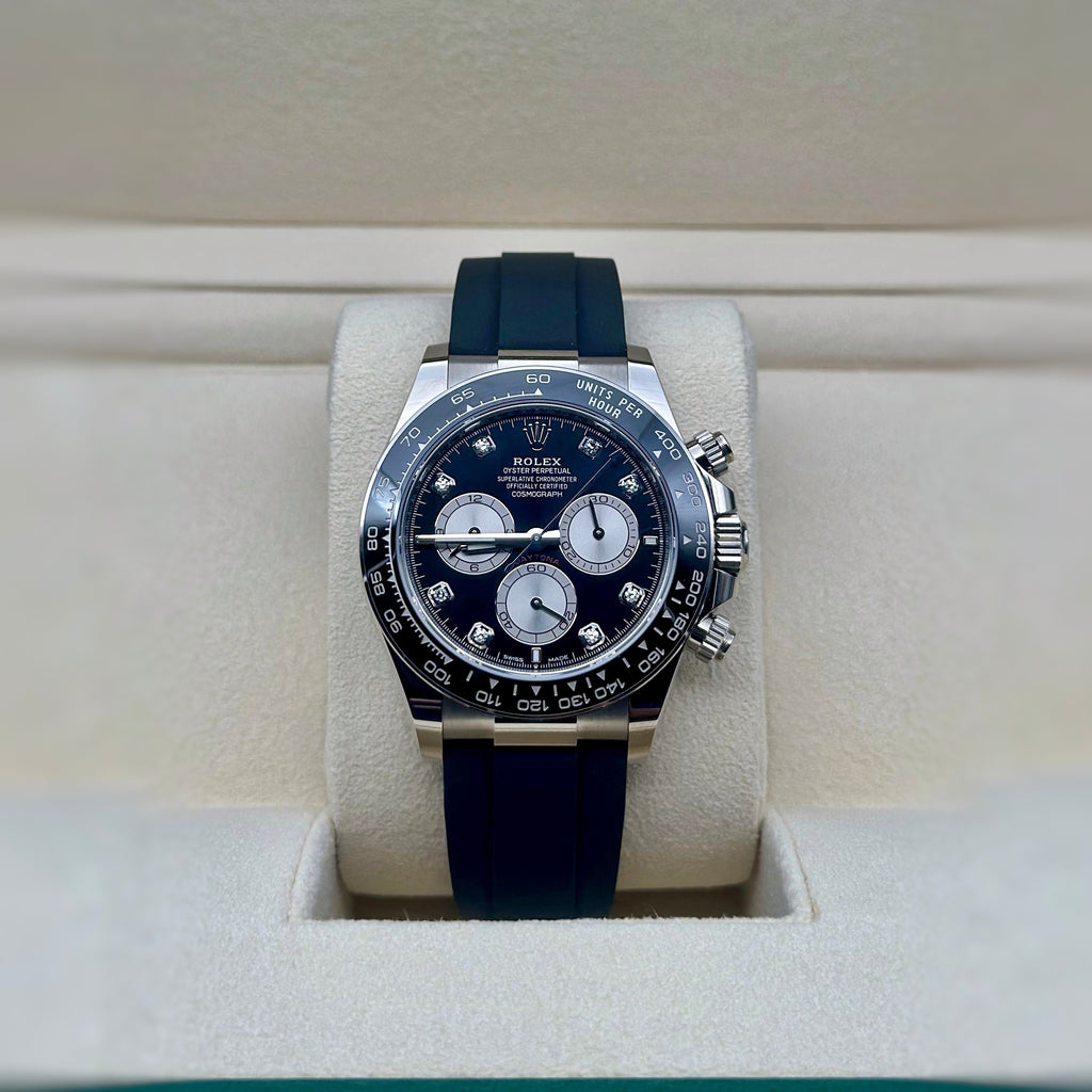 Rolex Cosmograph Daytona 40 mm | Oysterflex bracelet | Bright black dial | 18k white gold Case Men's Watch 126519LN