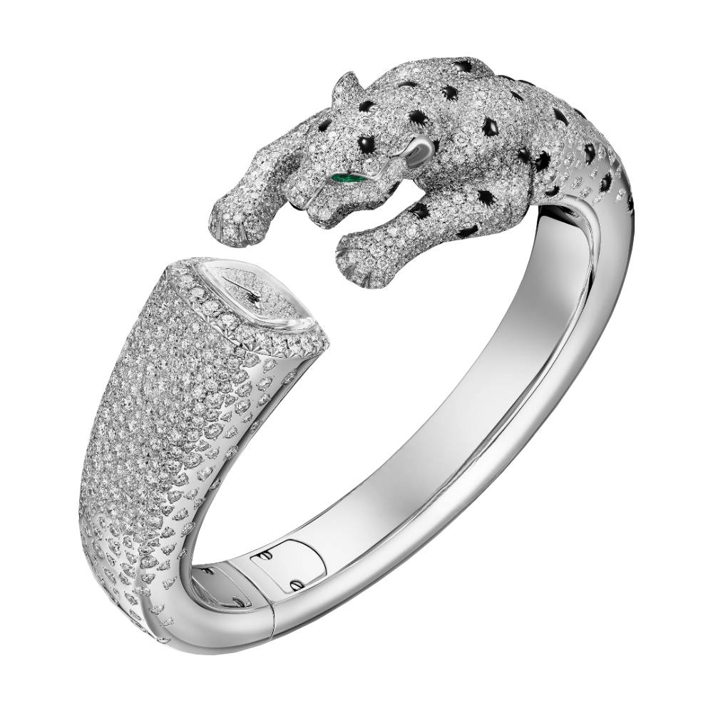 2025 Model Cartier Panthere Jewellery 160mm Watch - Ref: HPI01712 - Diamond Dial in 18k White Gold and Diamonds Bracelet