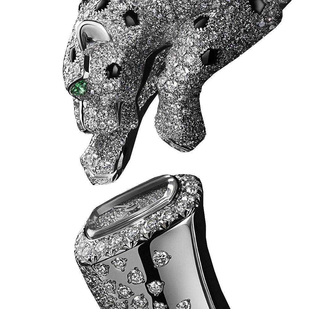 2025 Model Cartier Panthere Jewellery 160mm Watch - Ref: HPI01712 - Diamond Dial in 18k White Gold and Diamonds Bracelet