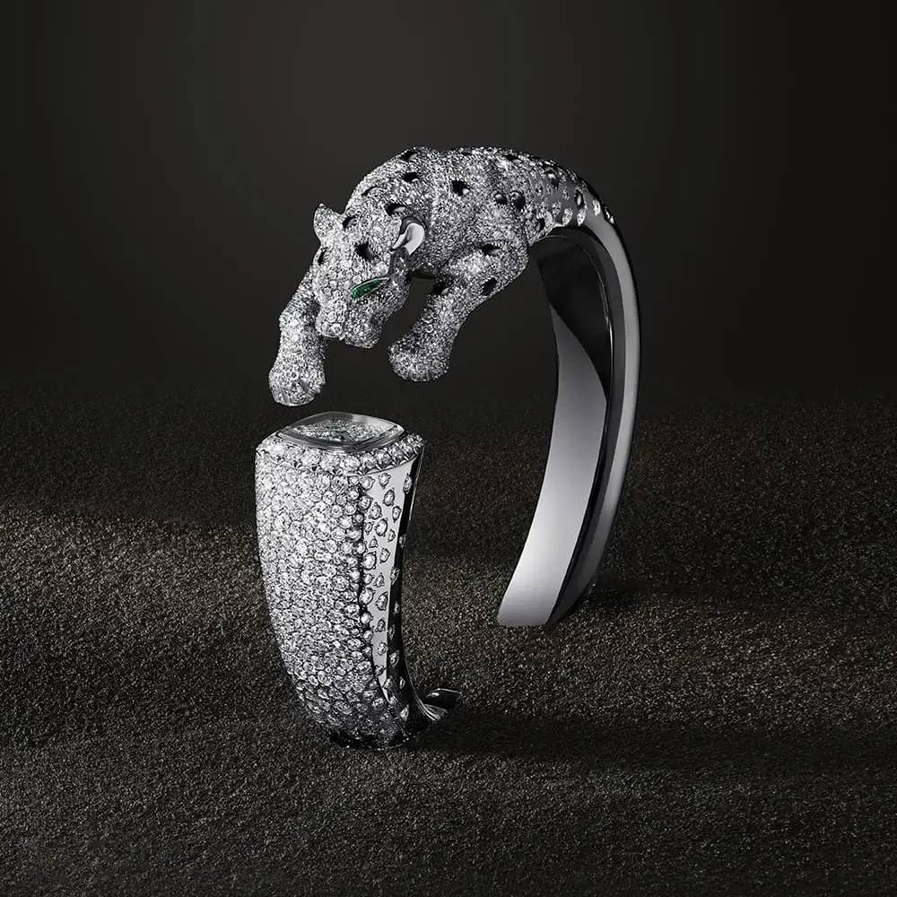 2025 Model Cartier Panthere Jewellery 160mm Watch - Ref: HPI01712 - Diamond Dial in 18k White Gold and Diamonds Bracelet