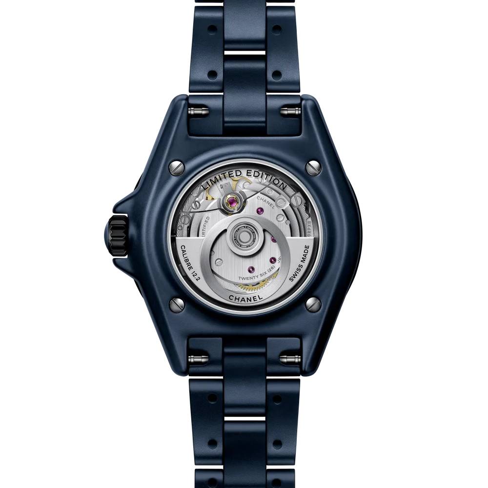 2025 Model Chanel J12 BLEU Calibre 12.2, 33mm Watch - Ref: H9657 - Matte Blue Dial in Ceramic and Steel Case