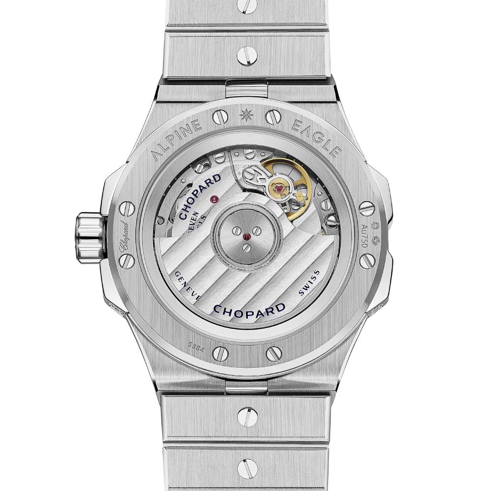 2025 Model Chopard Alpine Eagle 33 mm Watch - Ref: 295384-1004 - White Gold and Diamonds Dial in 18k White Gold Bracelet