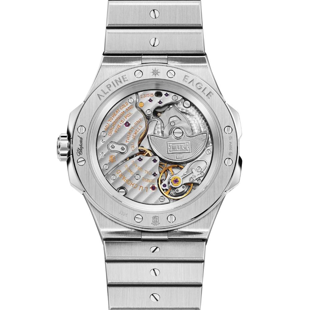 2025 Model Chopard Alpine Eagle 41mm Watch - Ref: 295396-9001 - Blue Dial in Platinum Case, Platinum Bracelet