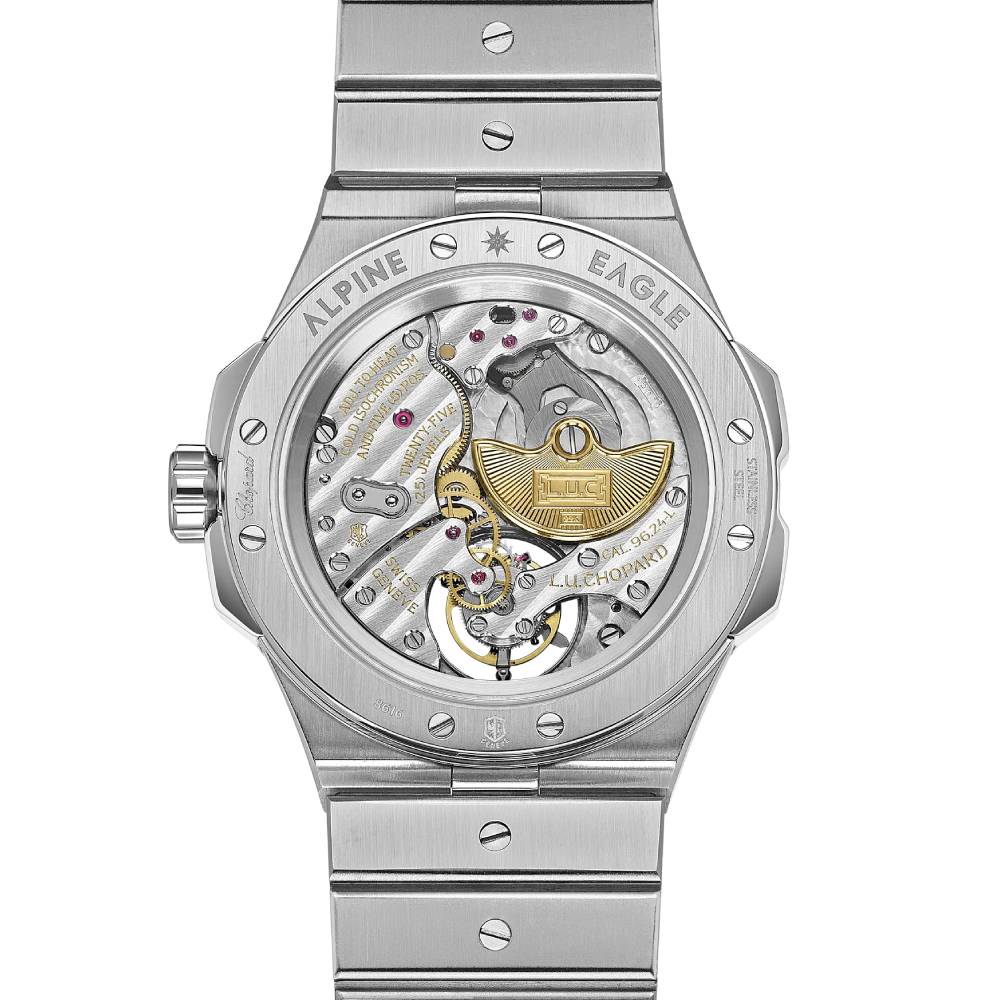 2025 Model Chopard Alpine Eagle Flying Tourbillon 41mm Watch - Ref: 298616-3003 - Blue Dial in Stainless Steel Bracelet
