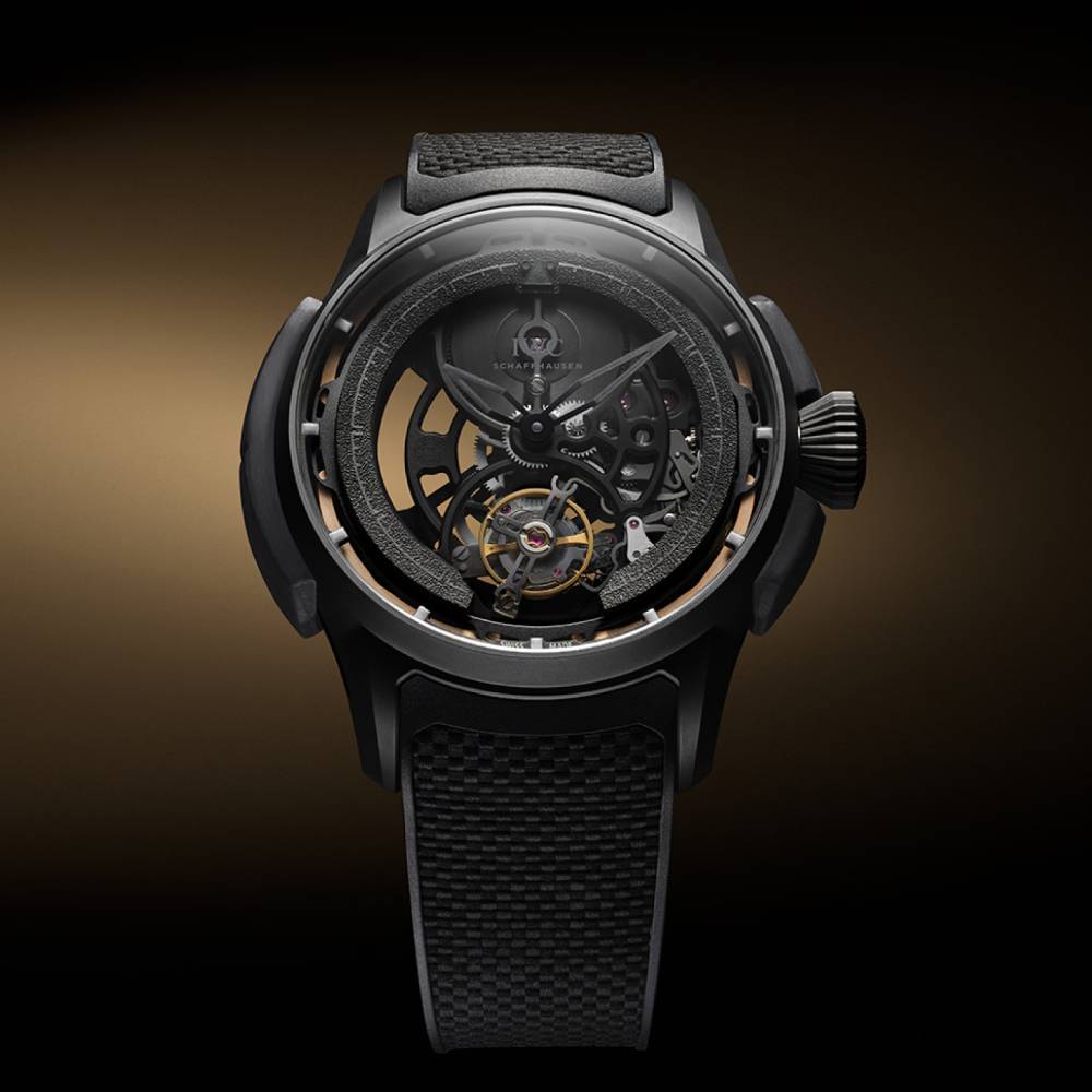 2025 Model IWC Big Pilot’s Watch Shock Absorber Tourbillon Skeleton XPL 44mm - Ref: IW357701 Black Dial in Ceratanium Case, Black Rubber