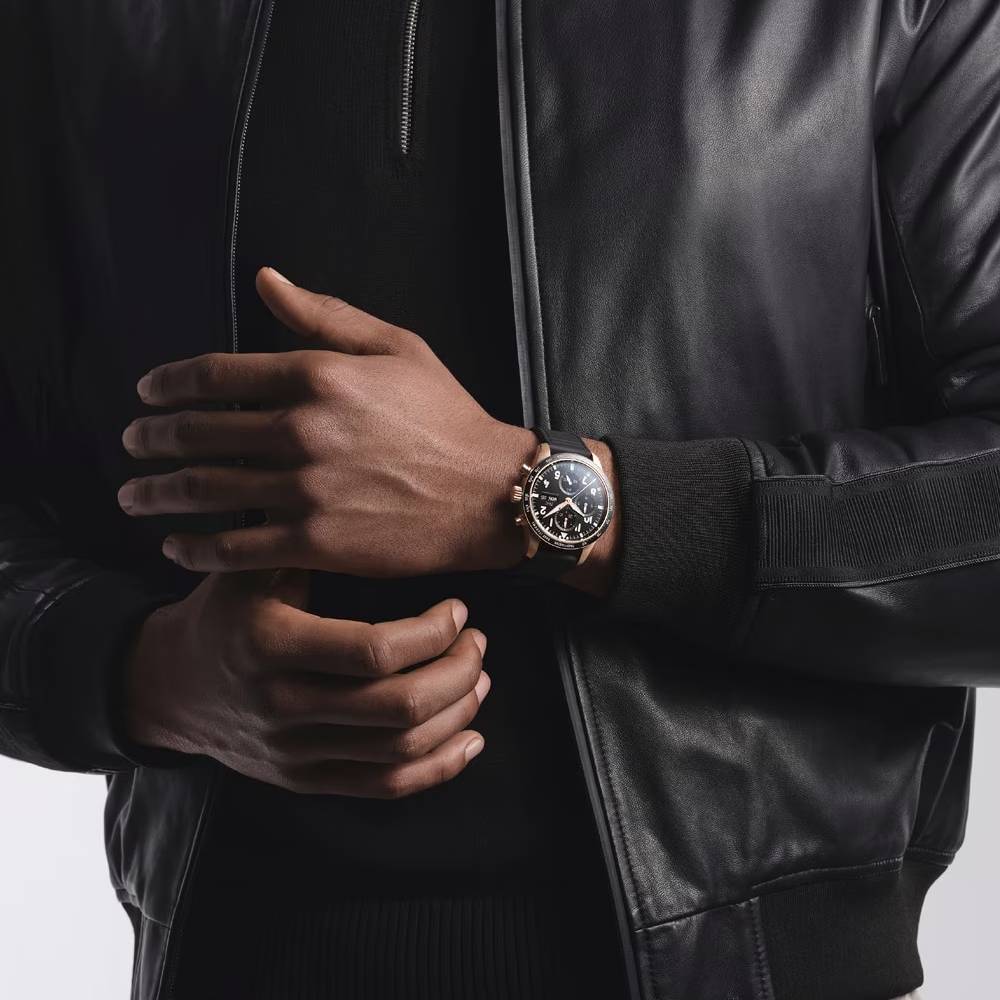 2025 Model IWC Pilot’s Watch Performance Chronograph 41mm - Ref: IW388309 Black Dial in 18k Rose Gold Case, Black Rubber