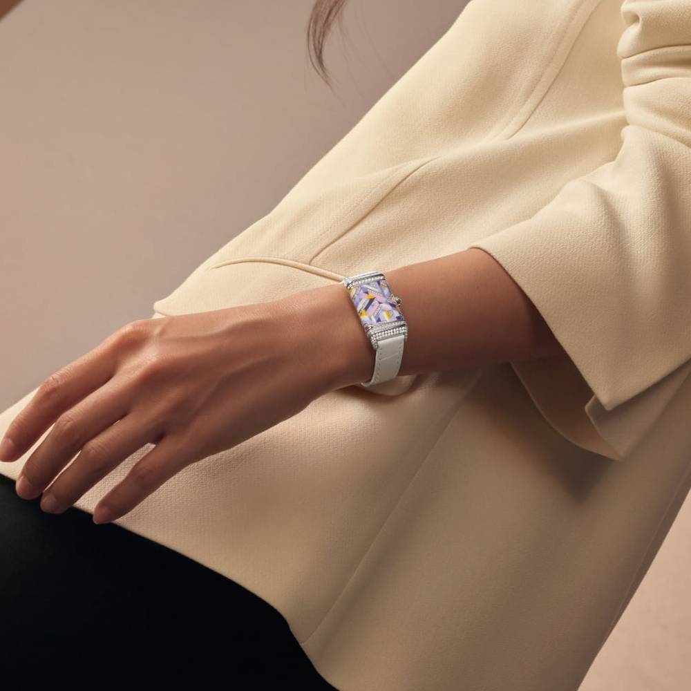 2025 Model Jaeger-LeCoultre Reverso One Precious Colours 40mm - Ref: Q3293433 White Mother-of-Pearl Dial in 18k White Gold Case, White Leather