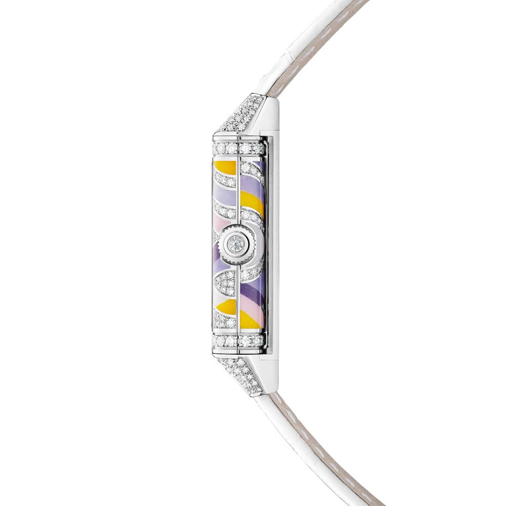 2025 Model Jaeger-LeCoultre Reverso One Precious Colours 40mm - Ref: Q3293433 White Mother-of-Pearl Dial in 18k White Gold Case, White Leather