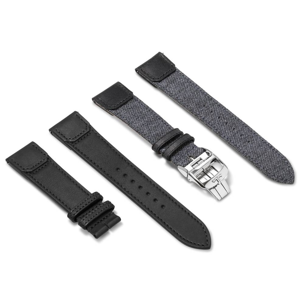 2025 Model Jaeger-LeCoultre Reverso Tribute Duoface Small Seconds 45mm - Ref: Q398847J Black/Grey Dial in Stainless Steel Case, Black Calfskin Leather