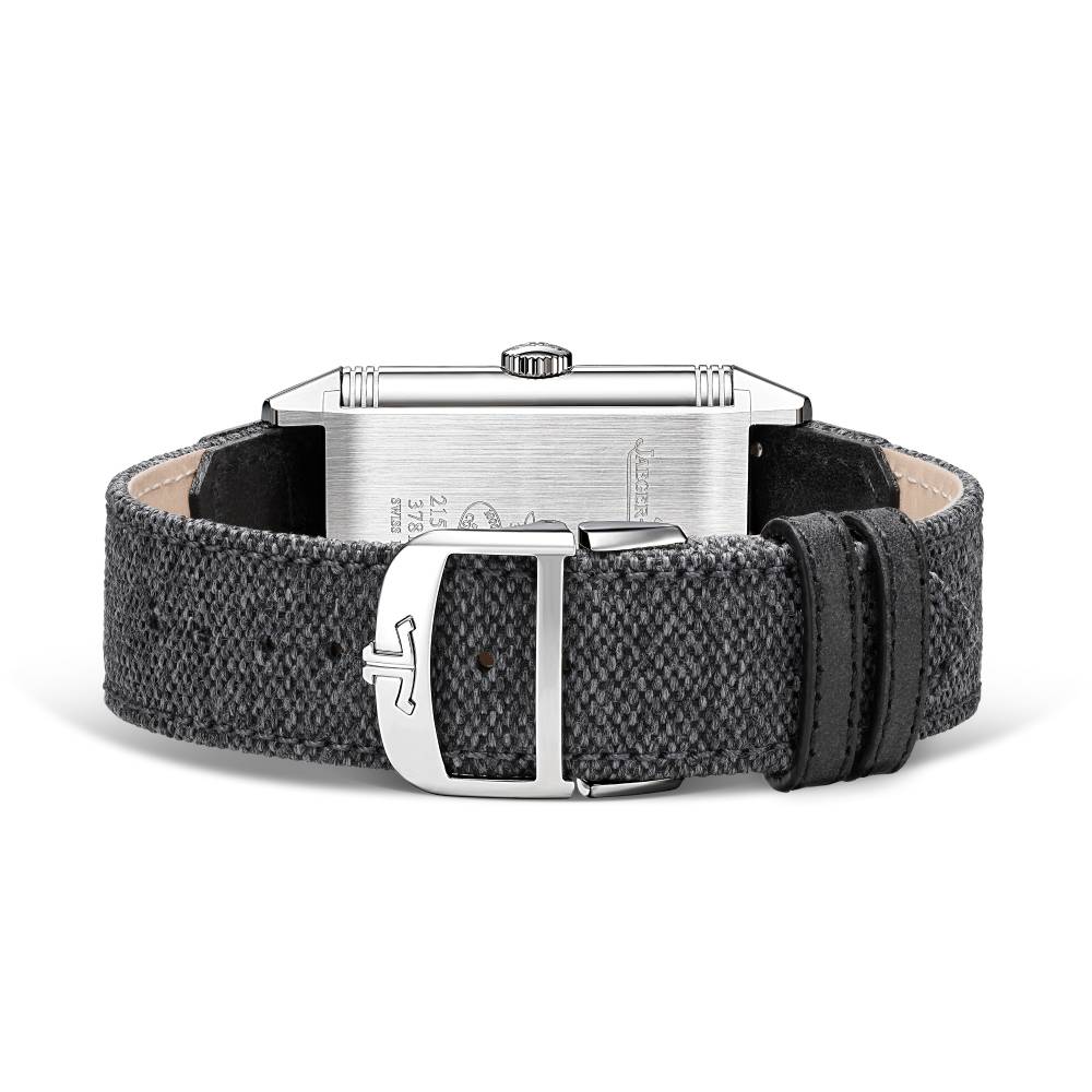 2025 Model Jaeger-LeCoultre Reverso Tribute Duoface Small Seconds 45mm - Ref: Q398847J Black/Grey Dial in Stainless Steel Case, Black Calfskin Leather