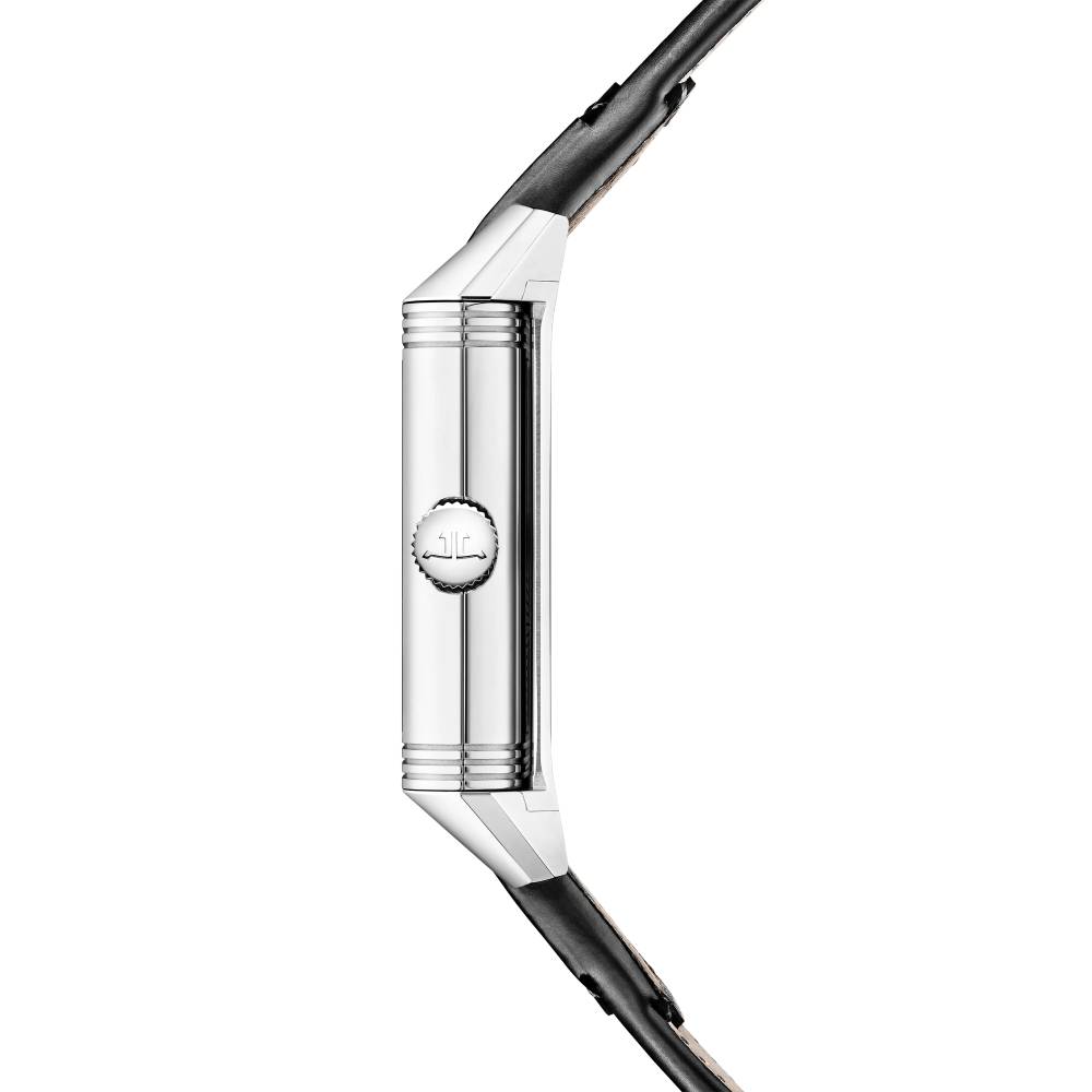 2025 Model Jaeger-LeCoultre Reverso Tribute Duoface Small Seconds 45mm - Ref: Q398847J Black/Grey Dial in Stainless Steel Case, Black Calfskin Leather