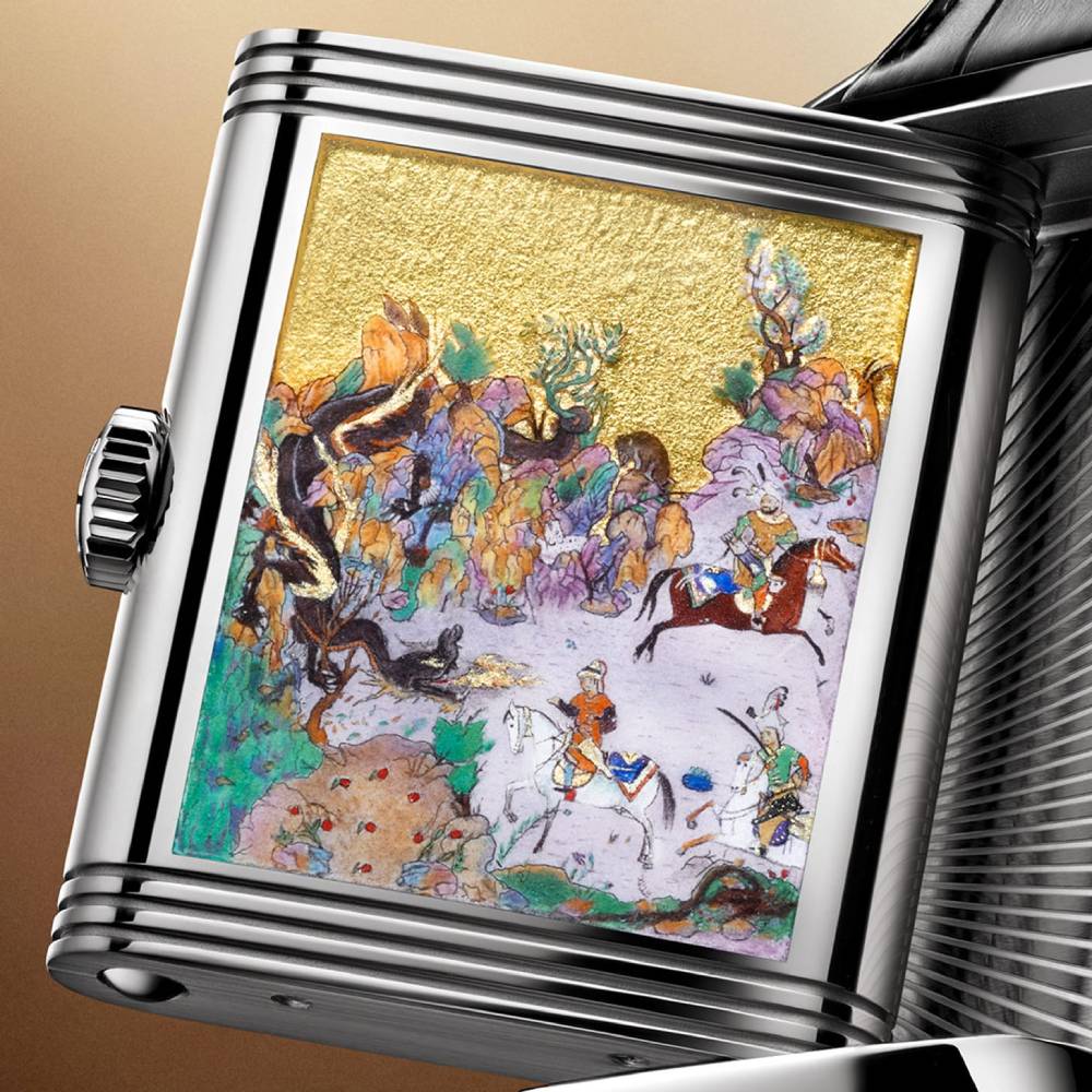 2025 Model Jaeger-LeCoultre Reverso Tribute Faridun Tests His Sons 45mm - Ref: Q39334S2 Blue Dial in 18k White Gold Case, Black Leather