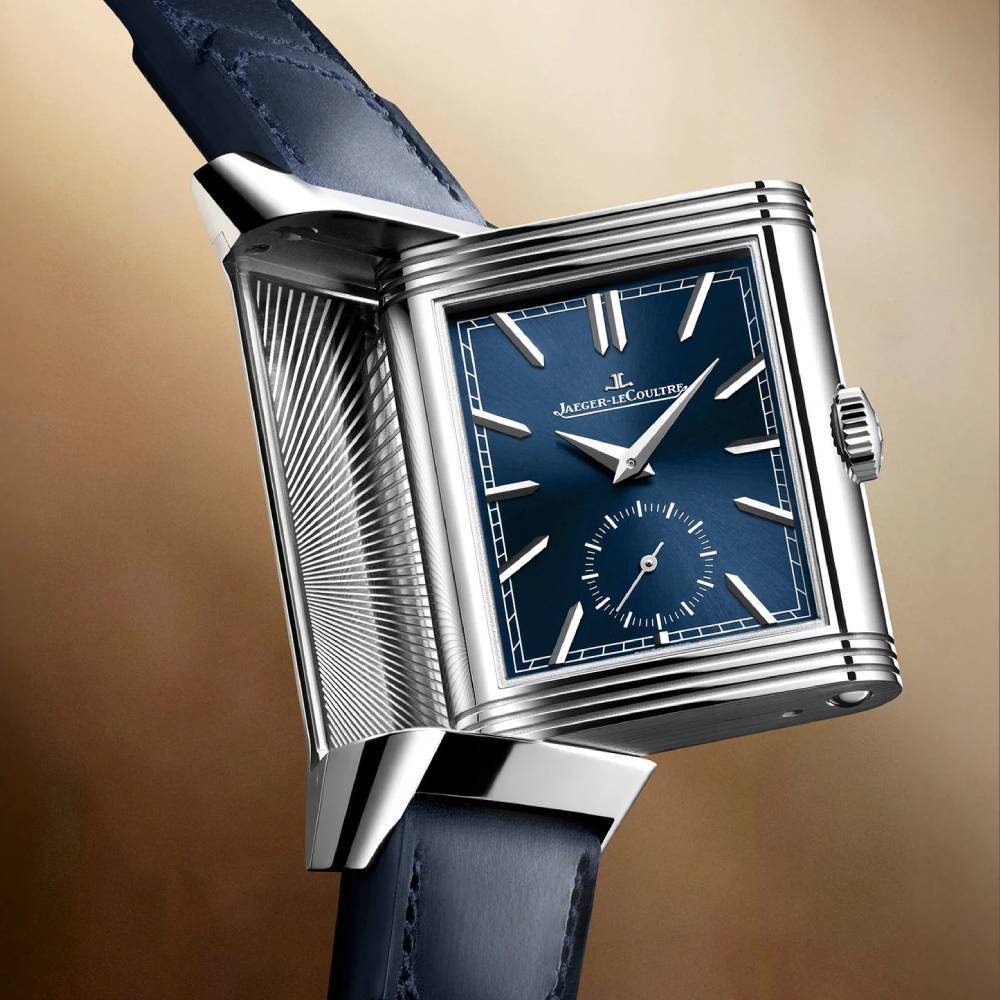 2025 Model Jaeger-LeCoultre Reverso Tribute Geographic 45mm - Ref: Q714845J Blue Dial in Stainless Steel Case, Blue Calfskin Leather