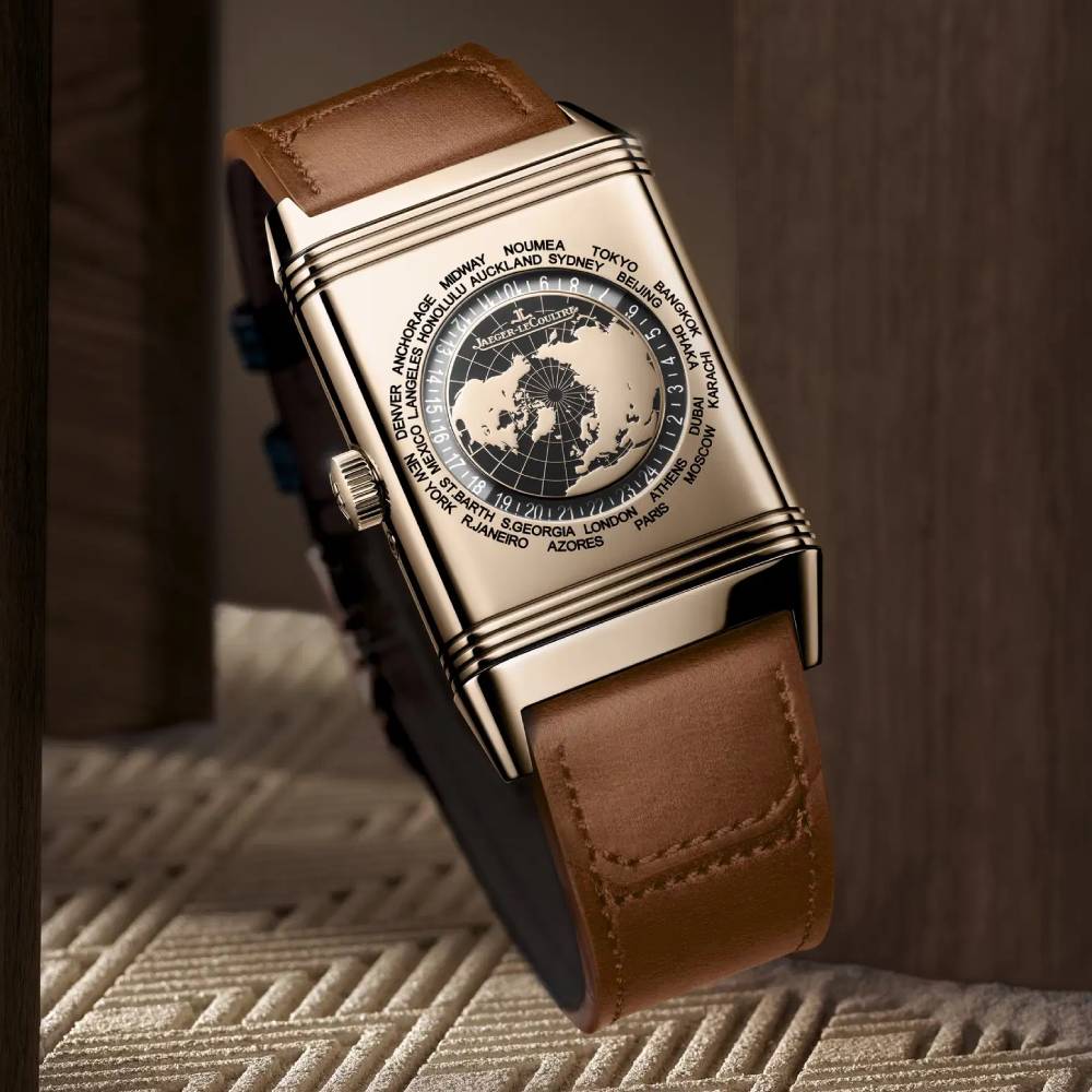 2025 Model Jaeger-LeCoultre Reverso Tribute Geographic 49mm - Ref: Q714256J Brown Dial in 18k Rose Gold Case, Light-Brown Leather