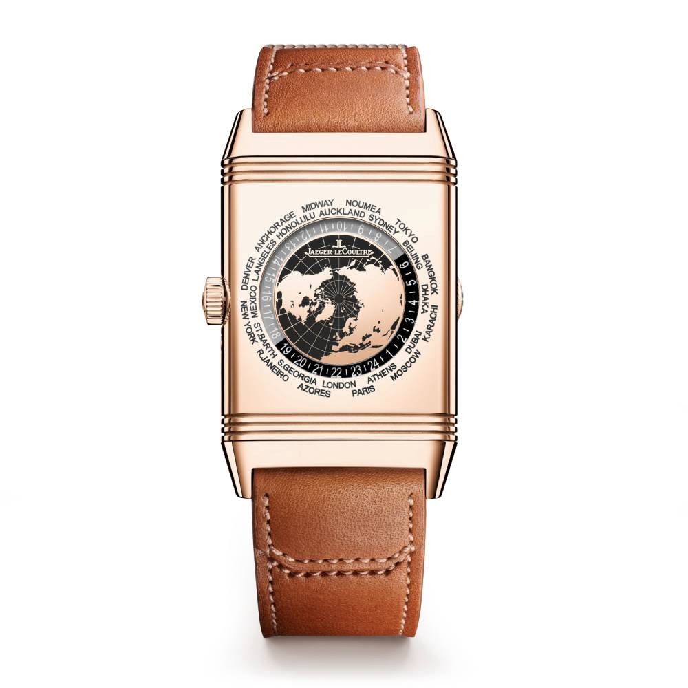 2025 Model Jaeger-LeCoultre Reverso Tribute Geographic 49mm - Ref: Q714256J Brown Dial in 18k Rose Gold Case, Light-Brown Leather