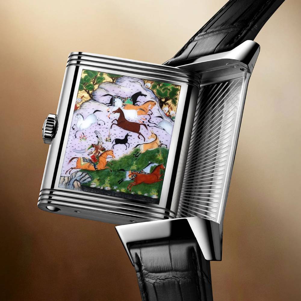 2025 Model Jaeger-LeCoultre Reverso Tribute Rustam Pursues Akvan 45mm - Ref: Q39334S4 Green Dial in 18k White Gold Case, Black Leather