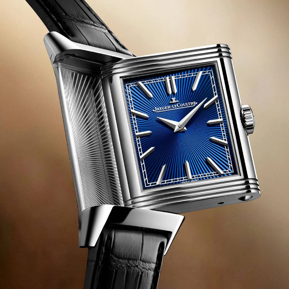 2025 Model Jaeger-LeCoultre Reverso Tribute Siyavush Plays Polo 45mm - Ref: Q39334S1 Blue Dial in 18k White gold Case, Black Leather