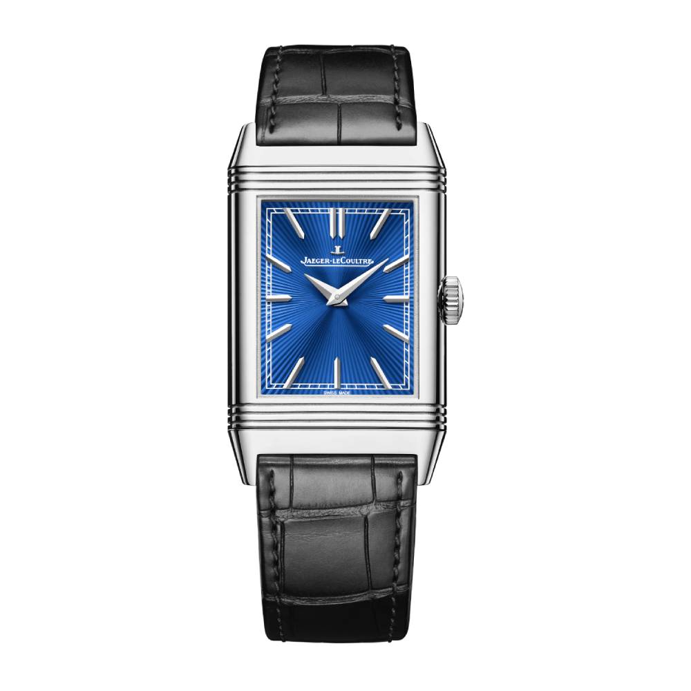 2025 Model Jaeger-LeCoultre Reverso Tribute Siyavush Plays Polo 45mm - Ref: Q39334S1 Blue Dial in 18k White gold Case, Black Leather