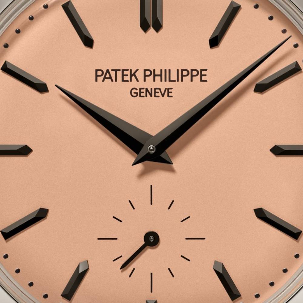 2025 Model Patek Philippe Calatrava 38 mm Watch - Ref: 6196P-001 - Opaline Dial in Platinum Chocolate Brown Leather Bracelet