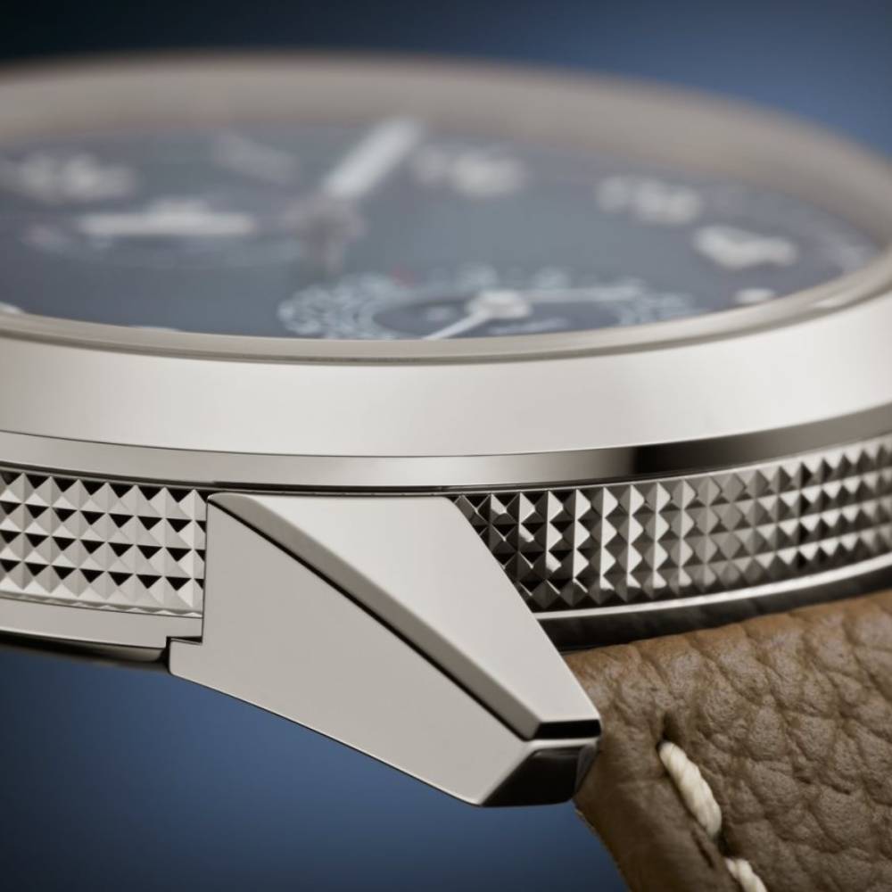 2025 Model Patek Philippe Calatrava Complications 41mm Watch - Ref: 5328G-001 - Blue Dial in 18K White Gold Calfskin Navy Blue Alligator Strap