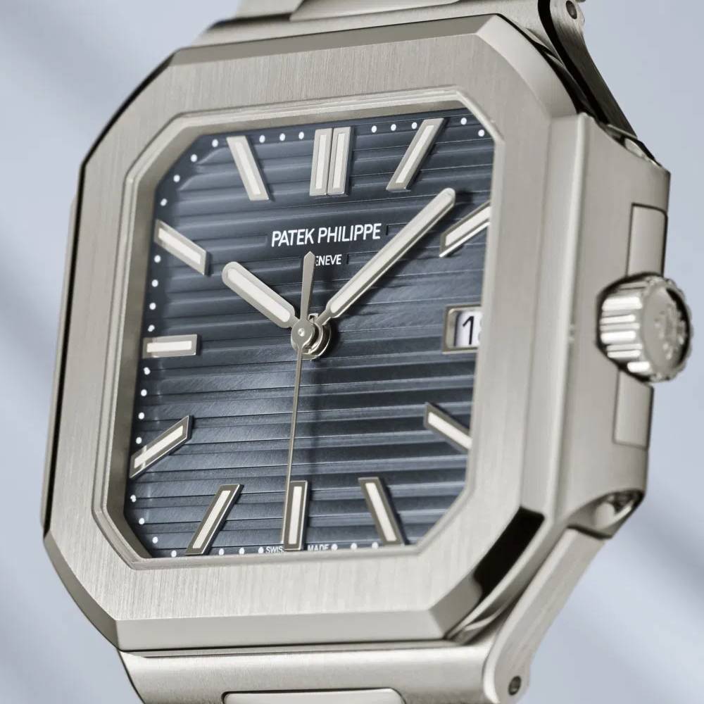 2025 Model Patek Philippe Cubitus 40 mm Watch - Ref: 7128/1G-001 - Blue Dial in 18K White Gold Bracelet