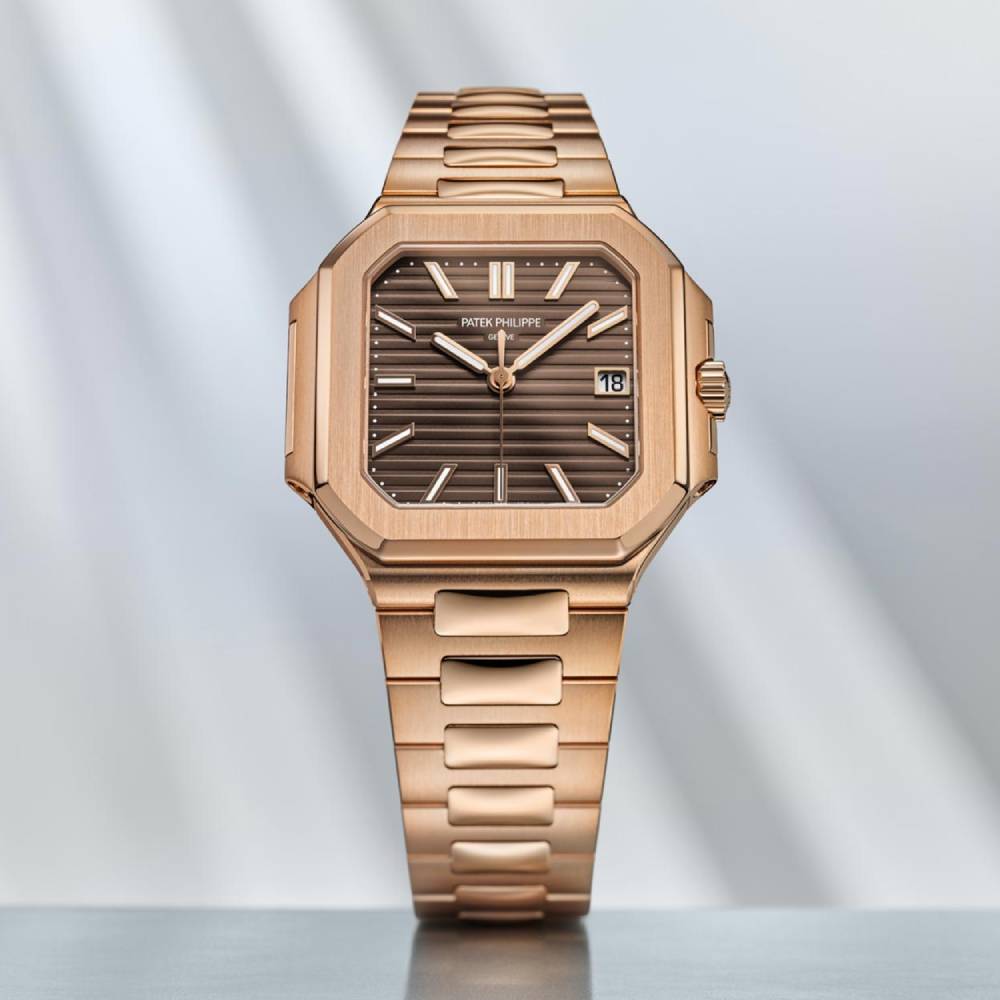2025 Model Patek Philippe Cubitus 40 mm Watch - Ref: 7128/1R-001 - Brown Dial in 18K Rose Gold Bracelet